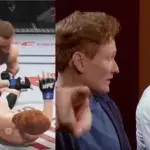 Conor McGregor gegen den amerikanischen Moderator Conan O'Brian an der Konsole im UFC 2