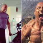 The Rock trainiert zu Musik von Eminem