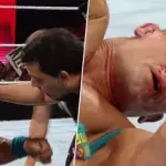 Seth Rollins bricht John Cena mitten im Kampf die Nase