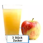 Der Zuckergehalt in diesen Getränken wurde in Stücke Zucker umgerechnet!