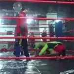 Ein Amateur-Muay-Thai-Kämpfer macht den Fehler, seinen Meister herauszufordern