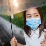 Feuchte Atemschutzmasken durch Regen sind schutzlos