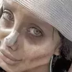 Sahar Tabar als Zombie-Double von Angelina Jolie
