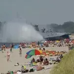 Russisches Luftkissenfahrzeug sorgt für Panik am Strand
