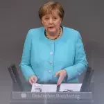 Dr. Angela Merkel bei ihrer letzten Regierungserklärung im Bundestag am 24. Juni 2021 in Berlin