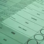 Wahlzettel für die Bundestagswahl 2021