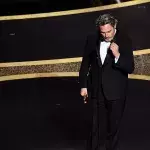 Joaquin Phoenix bei seiner emotionalen Rede.