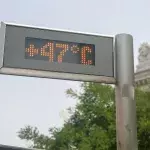 Ein Thermometer am 11. August 2021 in Madrid