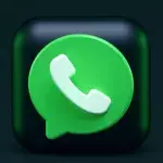 Das WhatsApp-Logo vor schwarzem Hintergrund