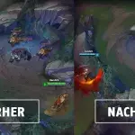 League of Legends: Riven kann sich per Q locker zwischen den Mauern bewegen