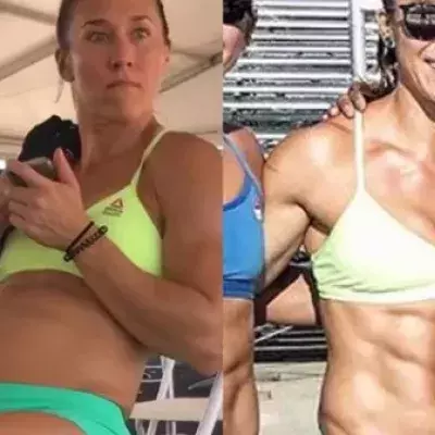 Sie ist Crossfit-Profi. Doch zwischen diesen beiden Fotos liegen nur 15 Minuten!