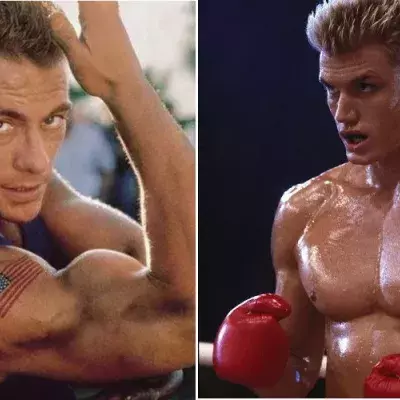 Jean-Claude Van Damme und Dolph Lundgren alias Ivan Drago kriegen sich auf dem roten Teppich in die Haare