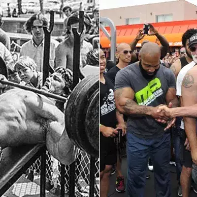 Arnold Schwarzenegger ist zurück in Muscle Beach und trifft auf die besten Bodybuilder der Welt