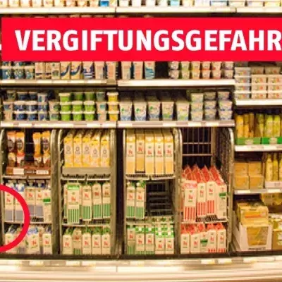 Wenn du dieses Milchprodukt gekauft hast, bringe es sofort in den Laden zurück