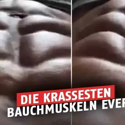 Die härtesten Bauchmuskeln, die ihr je gesehen habt! Was er damit macht, verschlägt euch die Sprache!