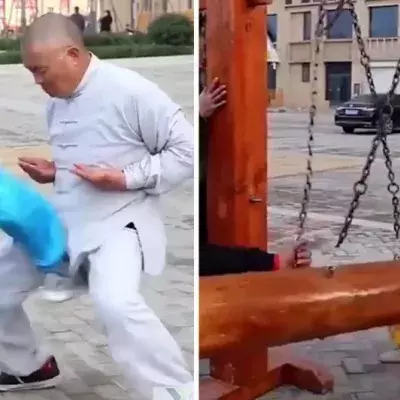 Karate-Profis ertragen Schläge zwischen die Beine auf verblüffende Weise