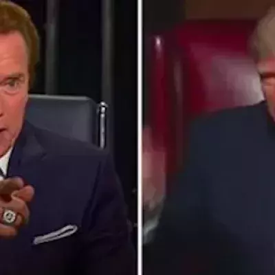 Trump macht sich über seine einstige Sendung mit Moderator Arnold Schwarzenegger lustig