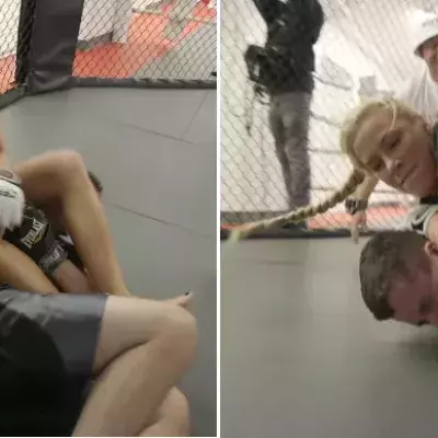 Die UFC-Kämpferin Katlyn Chookagian kämpft gegen einen Anfänger