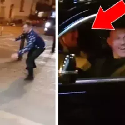 Zwei irische Fans von Conor McGregor imitieren ihr Idol nachts auf der Straße. Bis plötzlich...