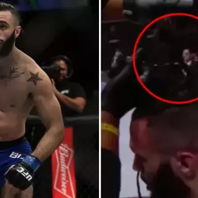 Shane Burgos lässt sich im Oktagon die Haare schneiden
