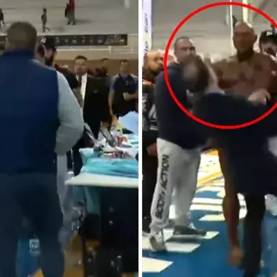 Bodybuilder schlägt Schiedsrichter nach verlorenem Wettkampf!