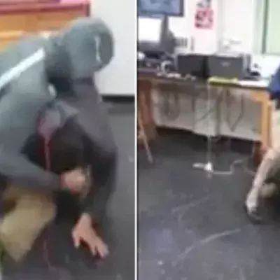 Dieser Lehrer ist MMA-Experte und trennt zwei Schüler, die mitten im Unterricht kämpfen...