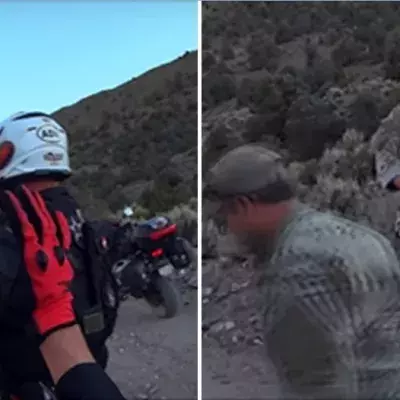 Zwei Biker entdecken den geheimen Eingang zur „Area 51“ und halten nicht an...