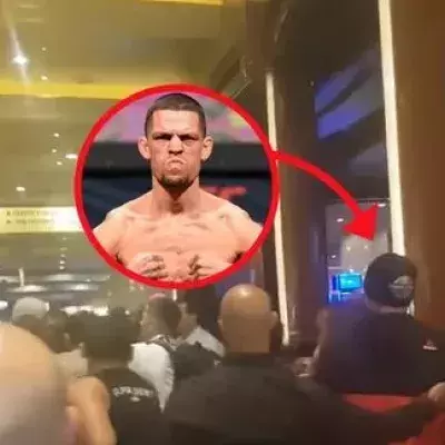 Nate Diaz wird in der MGM Grand Arena von McGregor-Fans belästigt