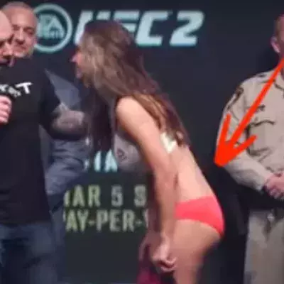 Miesha Tate reagiert auf den Spanner beim Wiegen