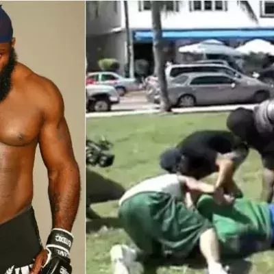 Kimbo Slice blockt einen jungen Mann, der ihn für einen Film darum gebeten hat