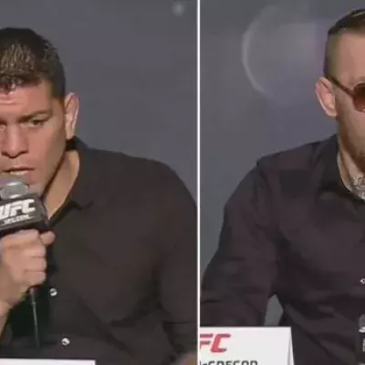 Conor McGregor und Nick Diaz machen sich bei einer Pressekonferenz gegenseitig...Komplimente?!