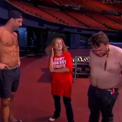 Michael Bisping, Luke Rockhold und Dana White werden von Jimmy Kimmel auf den Arm genommen