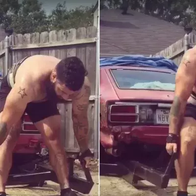 Dieser Kerl macht seine Deadlifts... mit einem Auto!
