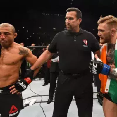 Conor McGregor freut sich für José Aldo über dessen Sieg gegen Jeremy Stephens