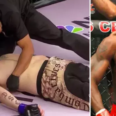 Anthony "Rumble" Johnson schlägt seinen Gegner bewusstlos, nachdem ihm eine Gabel ins Auge gerammt wurde
