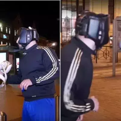 Ein Amateurboxer fordert betrunkene Fußgänger auf, ihm ins Gesicht zu schlagen