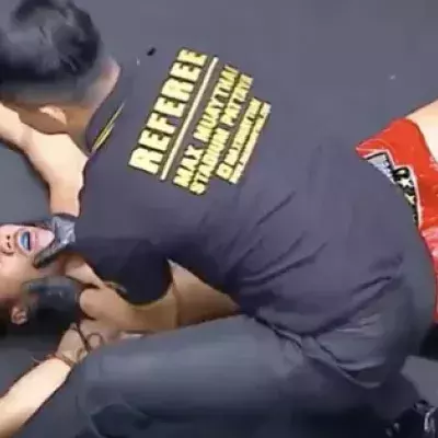 Muay Thai: Kämpfer bekommt Front-Kick ab und siegt eine Sekunde später durch K. o.