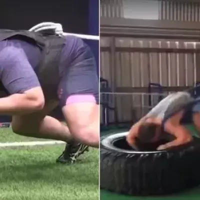 Hartes Training eines Rugby-Spielers flößt Respekt ein