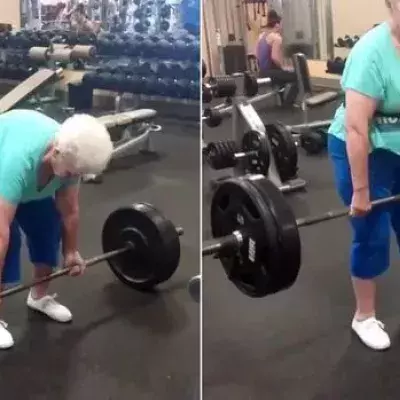 Shirley Webb hebt mit 78 Jahren mehr als die Hälfte der besten Sportler!