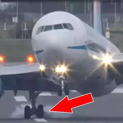 Vom Winde verweht: Landung einer Boeing 767 in England