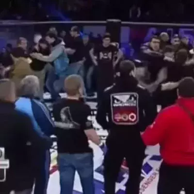 Ein MMA-Kampf endet in einer allgemeinen Schlägerei