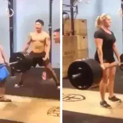 Er lässt sich in der Trainingshalle von einem Mädchen demütigen