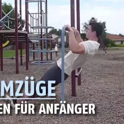Eine Reihe Klimmzugübungen für Anfänger