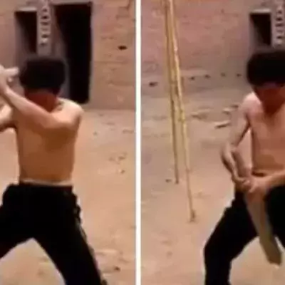 Diese Kung Fu Experten haben eine ganze besondere Technik, um Schläge abzuwehren.