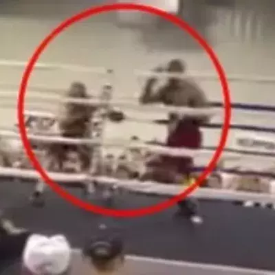 Übermächtiger Gegner? Dieser Boxer simuliert seinen eigenen K.O.