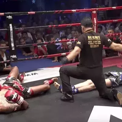 Jonathan Lecat und Dorian Price: Seltener Doppel-K.o. im Muay Thai
