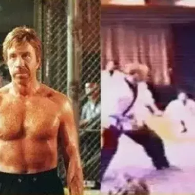 Seltene Bilder von einem Kampf zwischen Chuck Norris und Rickson Gracie