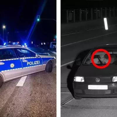Mann flieht vor Polizei. Als er in ein fremdes Auto steigt, erlebt er eine böse Überraschung!
