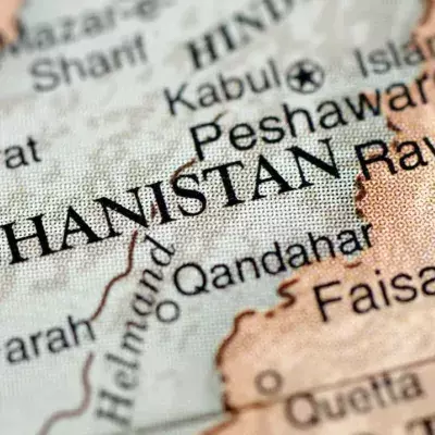 Close-Up von einer Karte Afghanistans