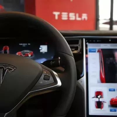Ein Tesla-Fahrer schaut lieber mal einen Film...